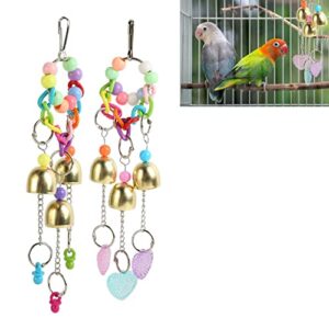 Zerodis Bird Bells Toy,Love Funny Parrot Bell Toy Bite Resistance Parrot Bell Toy for Pet Budgie Parakeet Cockatiel Conure Macaw