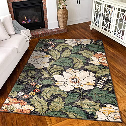 Simply Southern Cottage Jefferson Floral Area Rug, 8' x 10', Grey