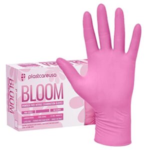 plastcare usa 100 small nitrile exam disposable gloves, latex & powder free