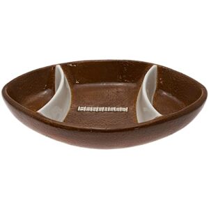 boston international ceramic chip and dip serving super bowl party, 12 x 8-inches, football fever
