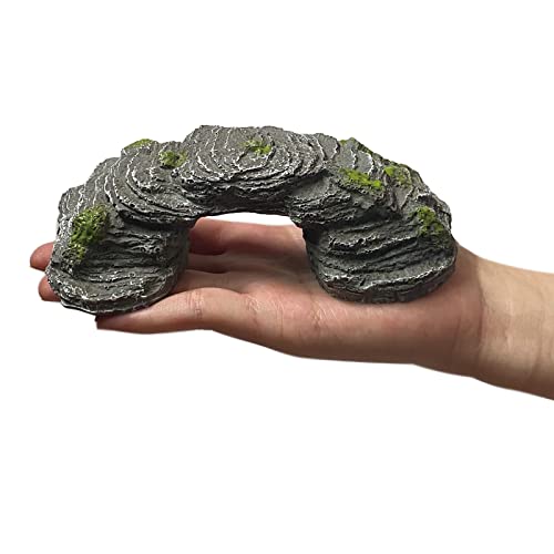 ANUOYE Turtle Basking Platform, Resin Aquarium Decorations for Fish Tank, Baby Tortoise Resting Rock Fish/Habitat Hiding Cave for Frogs, Newts,Lizard