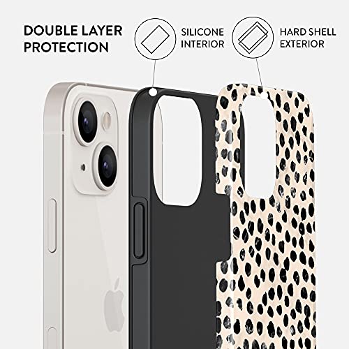 BURGA Phone Case Compatible with iPhone 14 - Wireless Charging Compatible, Hybrid 2-Layer Hard Shell + Silicone Protective Case, Heavy Duty Protection, Slim Fit, Almond Latte