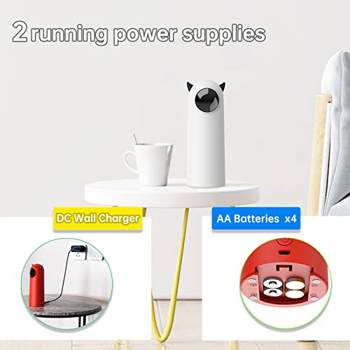 Automatic Cat Laser Toy, Interactive Laser Cat Toys USB/Batteries Power with 2 Speed Patterns 3 Modes /4 Angles, Adjustable Circling Ranges and Speed for Cats/Kitty/Dogs(White)