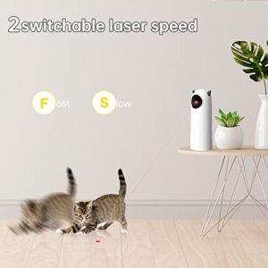 Automatic Cat Laser Toy, Interactive Laser Cat Toys USB/Batteries Power with 2 Speed Patterns 3 Modes /4 Angles, Adjustable Circling Ranges and Speed for Cats/Kitty/Dogs(White)