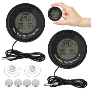 Aquarium Digital Thermometer, 2pcs LCD Display for Fish Tank, High Accurate Aquarium/Pond/Reptile Turtles Habitats