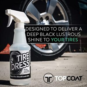 TopCoat TireDress - Tire Dressing for a Long-Lasting Car Tire Shine - Anti-Sling Tire Shine Spray - Lasts Up to 3 Months - 16-Ounce Spray Bottle