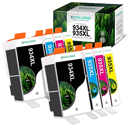 ECHALLENGE 934XL 935XL 934XL 935XL Combo Pack Compatible Replacement for HP 934 XL 935 XL 934XL 935XL Work with Officejet Pro 6830 6230 6815 6812 6835 6820 Printer (8 Pack)