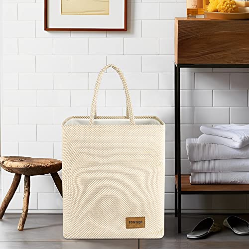 QiANBiRD Laundry Basket Hamper-Large Foldable Tall Unique Laundry Basket Organizer Collapsible Laundry Hamper Fabric Blanket Storage Basket with Handles for Clothes Toys in the Home or Dorm