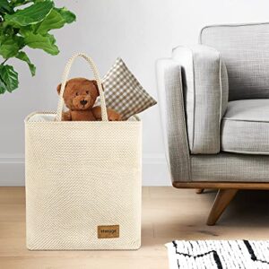 QiANBiRD Laundry Basket Hamper-Large Foldable Tall Unique Laundry Basket Organizer Collapsible Laundry Hamper Fabric Blanket Storage Basket with Handles for Clothes Toys in the Home or Dorm