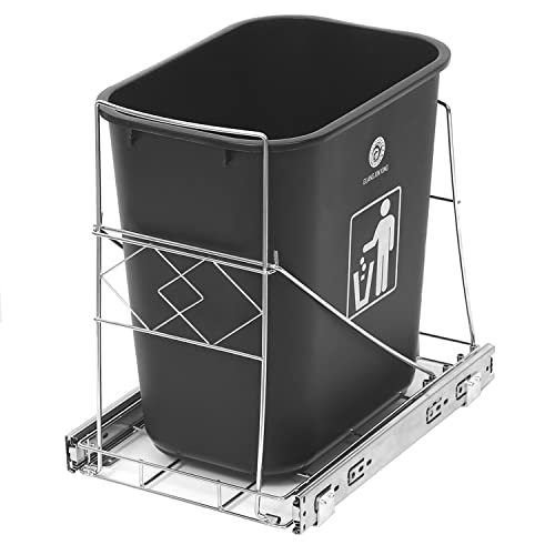 hehimhis Pull Out Trash Can, 1Pack Pull Out Trash Can Under Cabinet Slide Out Organizer Laundry Hampers and Bath Bins for 35Qt Trash Can(Trash Can Not Included)