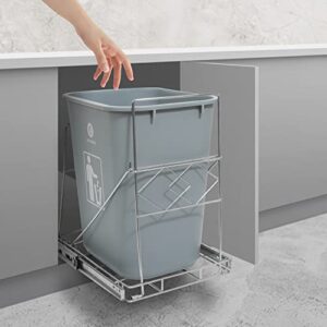 hehimhis Pull Out Trash Can, 1Pack Pull Out Trash Can Under Cabinet Slide Out Organizer Laundry Hampers and Bath Bins for 35Qt Trash Can(Trash Can Not Included)