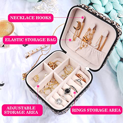 ENONCI Travel Jewelery Case,Travel Essentials for Women Small Jewelry Box,Birthday Gifts for Women Bridesmaid Gifts Graduation Gifts for Girls Girlfriend Mom Wife Leopard