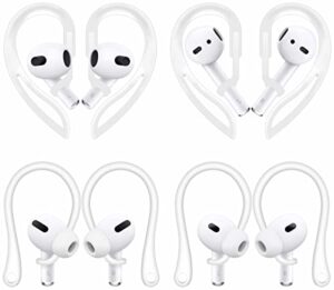 4 pairs ear hooks compatible with airpods pro 2 2022 release, anti-slip c-shape hooks and 360 rotation adjustable length sport earhooks holder wings compatible with airpods 3rd 2nd 1st and pro 1 2