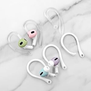 4 Pairs Ear Hooks Compatible with AirPods Pro 2 2022 Release, Anti-Slip C-Shape Hooks and 360 Rotation Adjustable Length Sport Earhooks Holder Wings Compatible with AirPods 3rd 2nd 1st and Pro 1 2