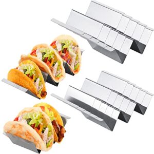 sawysine 20 pcs taco holders stand, stainless steel taco tray, holds up to 2 or 3 tacos, taco tray stylish taco rack holder stand, oven safe for baking, grill safe and dishwasher safe