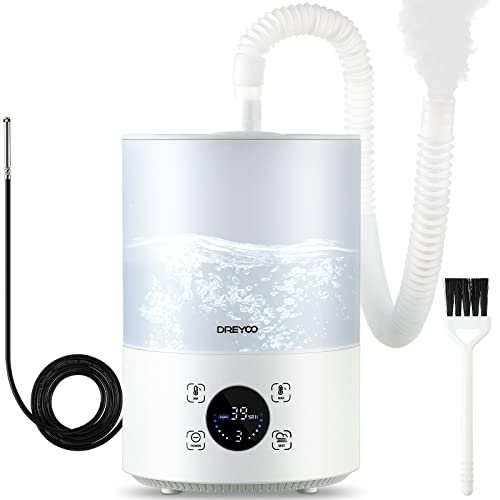 Smart Reptile Fogger Humidifiers with Humidity Control, Reptile Terrarium Humidifier Smart Touch, 3 Grades Adjustable Fogger with Hose for Reptile Amphibians Herps Snakes Plants