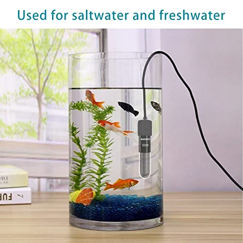 auomii Small Submersible Aquarium Heater,Adjustable Mini Fish Tank Heater 25/50/100/150/200/300 Watts with External Temperature Controller, LED Display, Smart Memory, Used for 1-60 Gallons