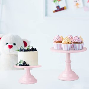 3 Pcs Cake Stand Set Pink Cupcake Holder Display Round Dessert Serving Platter for Girl's Party Wedding Birthday Baby Shower Home Decoration 8"/10"/12