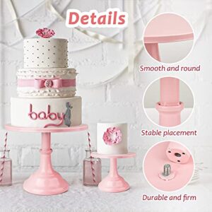 3 Pcs Cake Stand Set Pink Cupcake Holder Display Round Dessert Serving Platter for Girl's Party Wedding Birthday Baby Shower Home Decoration 8"/10"/12