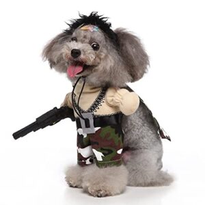 hdkuw dog halloween costumes, pet cosplay funny costume clothes for puppy medium dogs cats christmas dress-up party soldier xl