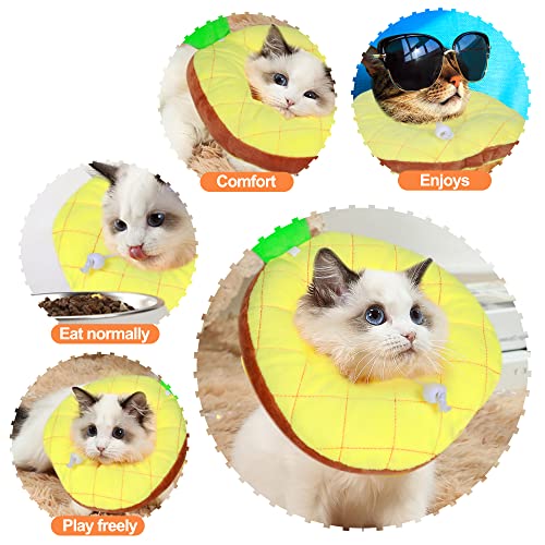 Arrozon Cat Cone Collar Soft Adjustable Cat Recovery Collar Kitten Cones After Surgery 3 Pcs Cute Pet Elizabeth Circle Soft Cone for Cats Small Dogs Pet Donut Collar