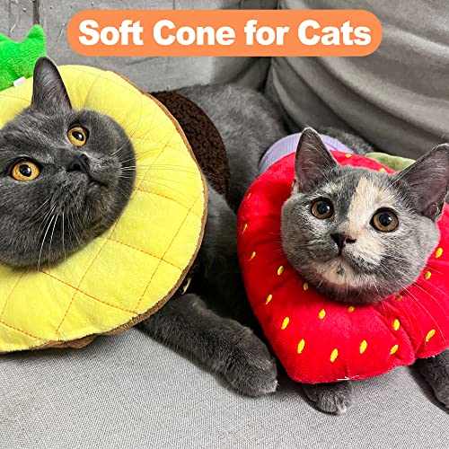 Arrozon Cat Cone Collar Soft Adjustable Cat Recovery Collar Kitten Cones After Surgery 3 Pcs Cute Pet Elizabeth Circle Soft Cone for Cats Small Dogs Pet Donut Collar