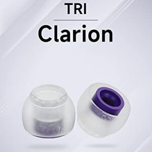 3 Pairs Earphones Tips TRI Clarion Replacement Silicone Eartips, Blocking Out Ambient Noise Earbuds for Inner Hole 4.00mm-5.50mm in-Ear Earphones (S/M/L)