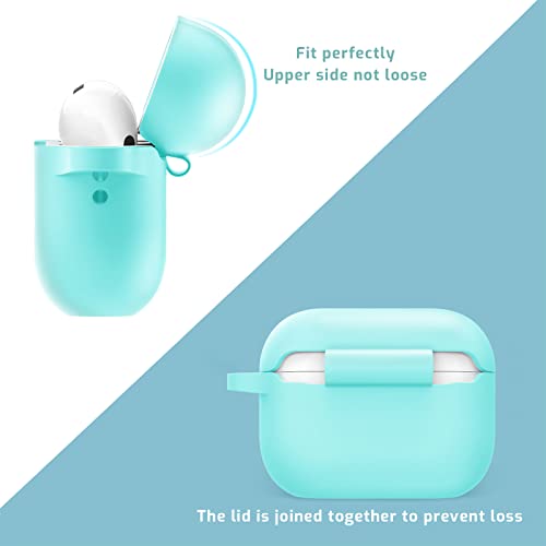 MILPROX AirPods Pro 2nd Case, Protective Skin Cover with Keychain [Visible Front LED] Shockproof Soft Slim Cases Accessories for AirPods Pro 2 Generation Charging Case [2022 Release] -Teal