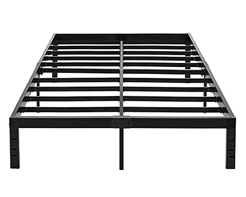 Eavesince Queen Bed Frame 14 Inch High Max 1000 Pound Heavy Duty Sturdy Metal Steel Queen Size Platform No Box Spring Needed Black