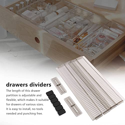 Sudemota 8 PCS Adjustable Drawer Dividers DIY Cabinet Partition Divider for Clutter Kitchen Cutlery Organizer Separator