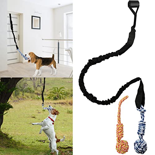 QINGFANGLI Spring Pole Dog Rope Outdoor Tug of War Toy for Pitbull Medium to Large Dogs Bungee Hanging Exercise Ropes Muscle Builder Interactive Toys (Dog Rope Toys)