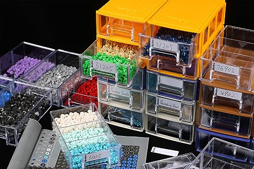 Stackable Storage Drawers Set of 20, Plastic Drawers Organizer for Small Parts Screw Craft Organizer, Mini Drawer Organizer with Dividers and Paper Labels(20 PCS, Blue)