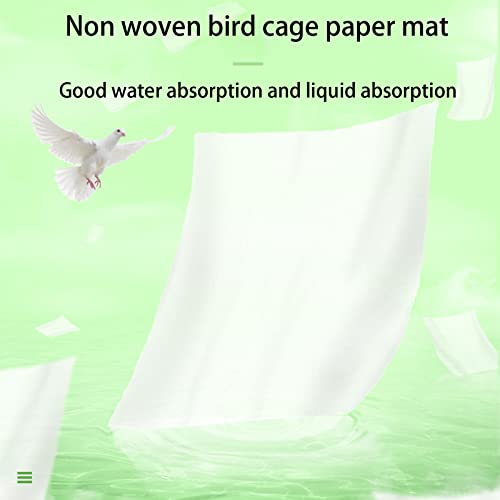 Toysructin 100 Sheets Bird Cage Liner, 12.6X12.6 Inch Disposable Absorbent Birdcage Liners Thicken Non-Woven Birdcage Tray Liner Paper, Precut Pet Animal Cages Cushion Cuttable Pets Cage Accessories