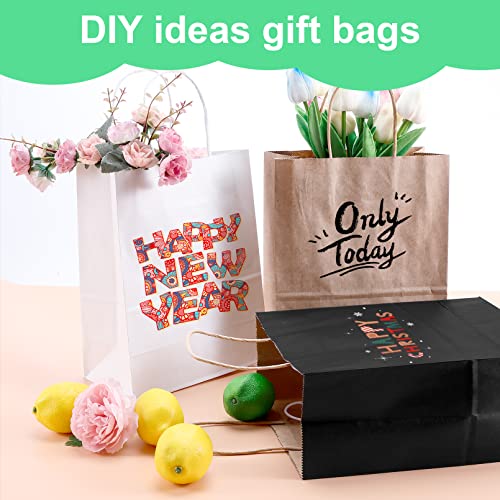 Paper Bags,30PCS Kraft Paper Bags 8.27x4.13x10.7Inch,Black Paper Gift Bags,Black Paper Bags with Handles,Shopping Bags Retail Bags Bulk for Small Business,Boutique,Grocery,Birthday Wedding Party Favor