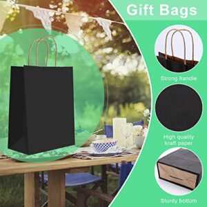 Paper Bags,30PCS Kraft Paper Bags 8.27x4.13x10.7Inch,Black Paper Gift Bags,Black Paper Bags with Handles,Shopping Bags Retail Bags Bulk for Small Business,Boutique,Grocery,Birthday Wedding Party Favor