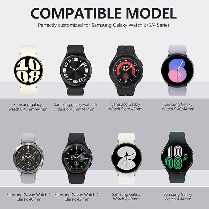 BMINEN Bands Compatible for Samsung Galaxy watch 5 Pro band 45mm/Galaxy Watch 6/5/4Band 44mm 40mm, Soft Silicone Strap Wristbands for Galaxy Watch 6claisc Band 43mm 47mm，watch 3 41mm for Women Men