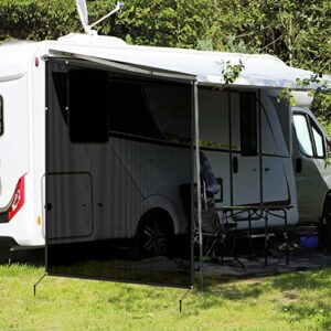 welkin rv awning sun shade screen, (7' x 9'), black mesh screen sunshade, uv sun blocker canopy complete kits for motorhome camping trailer