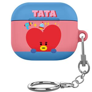bt21 official merchandise for airpods 3rd generation case cover protective hard case with keychain for airpods 3 case - tata