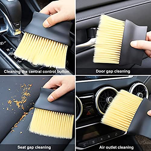 Auto Interior Dust Brush,Car Cleaning Brushes Duster,Long Hair Soft Bristles Detailing Brush Dusting Tool for Automotive Dashboard,Air Conditioner Vents,Leather, Computer,Scratch Free