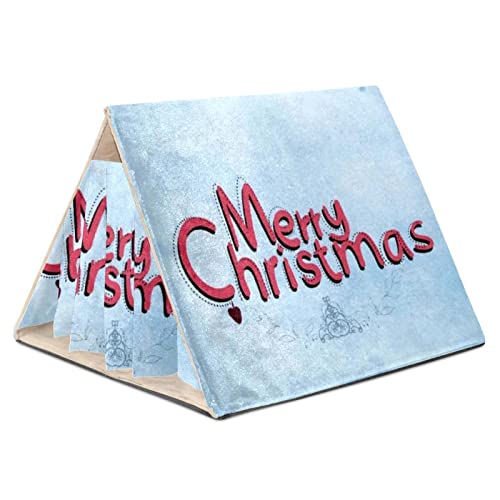 enheng Small Pet Hideout Merry Christmas English Letter five-30180 Hamster House Guinea Pig Playhouse for Dwarf Rabbits Hedgehogs Chinchillas