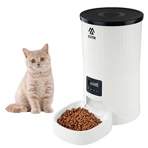 ELEVON 4L Automatic Pet Feeder Food Dispenser,Auto Dog Food Dispenser,10S Voice Recorder&Programmable Timed Cat Feeder with Desiccant Bag for Small Large Pets Puppy Kitten Rabbit Large Capacity