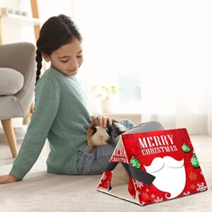 enheng Small Pet Hideout Creative Christmas Santa Red Hamster House Guinea Pig Playhouse for Dwarf Rabbits Hedgehogs Chinchillas