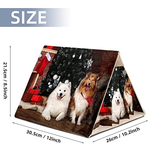 enheng Small Pet Hideout Christmas Animal Dog Hamster House Guinea Pig Playhouse for Dwarf Rabbits Hedgehogs Chinchillas