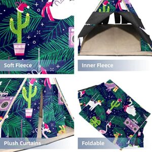 enheng Small Pet Hideout Christmas Hat Flamingo Unicorn Alpaca Swan Jungle Hamster House Guinea Pig Playhouse for Dwarf Rabbits Hedgehogs Chinchillas