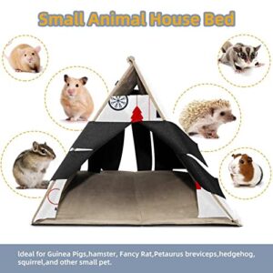 enheng Small Pet Hideout Merry Christmas Ornaments-01 Hamster House Guinea Pig Playhouse for Dwarf Rabbits Hedgehogs Chinchillas