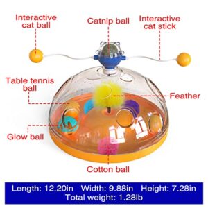 AOCCIT Cat Toy Indoor for Cats Interactive Best Kitten Puzzle Toys Seller Kitty Treasure Chest Puzzles Smart stimulating Mental Stimulation Brain Games Track Balls Teaser Catnip Ball with Feather AB