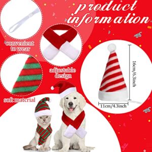 10 Pieces Christmas Cat Santa Hats with Scarf and Collar Set, Christmas Cat Costumes Pet Santa Hat Scarf Set Puppy Dog Christmas Hat Xmas Cat Outfit for Cats Small Dogs Puppy Christmas Accessories