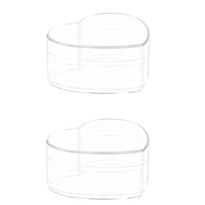 dayaanee clear acrylic plastic heart-shaped acrylic box with lid 2 pack small 3.3x2.9x1.6inch/85x75x40mm storage boxes cube organizer containers for candy pill and tiny jewelry