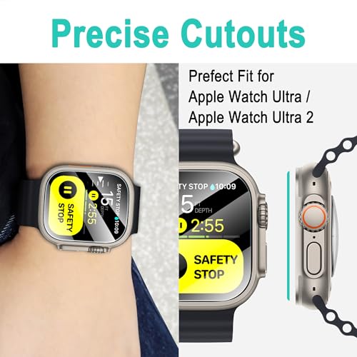 AACL Screen Protector for Apple Watch Ultra 2/Ultra 49mm (2022/2023),Tempered Glass Screen Protector for iWatch Ultra 2 /Ultra ,Anti Scratch,Bubble Free,Full Coverage,Ultra Clear,Installation handle [3 Pack]