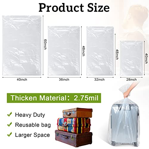 16 Pcs Clear Large Plastic Storage Bags Giant Storage Bags Jumbo Moving Bags Suitcase Storage Bags for Clothes Packing Luggage Comforter Bike Blanket Big Plush Toys Furniture Protection, 4 Sizes